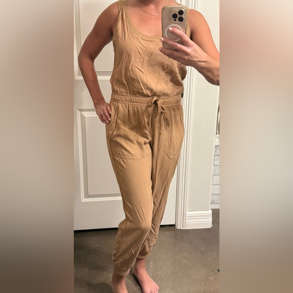 Sleeveless Tan Jumpsuit
